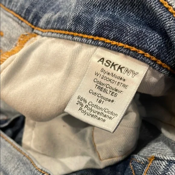 ASKK NY Blue Cropped Straight Leg Jeans size 8 - Picture 5 of 14